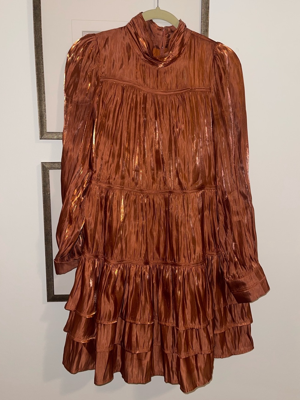 TCEC tiered satin mini dress